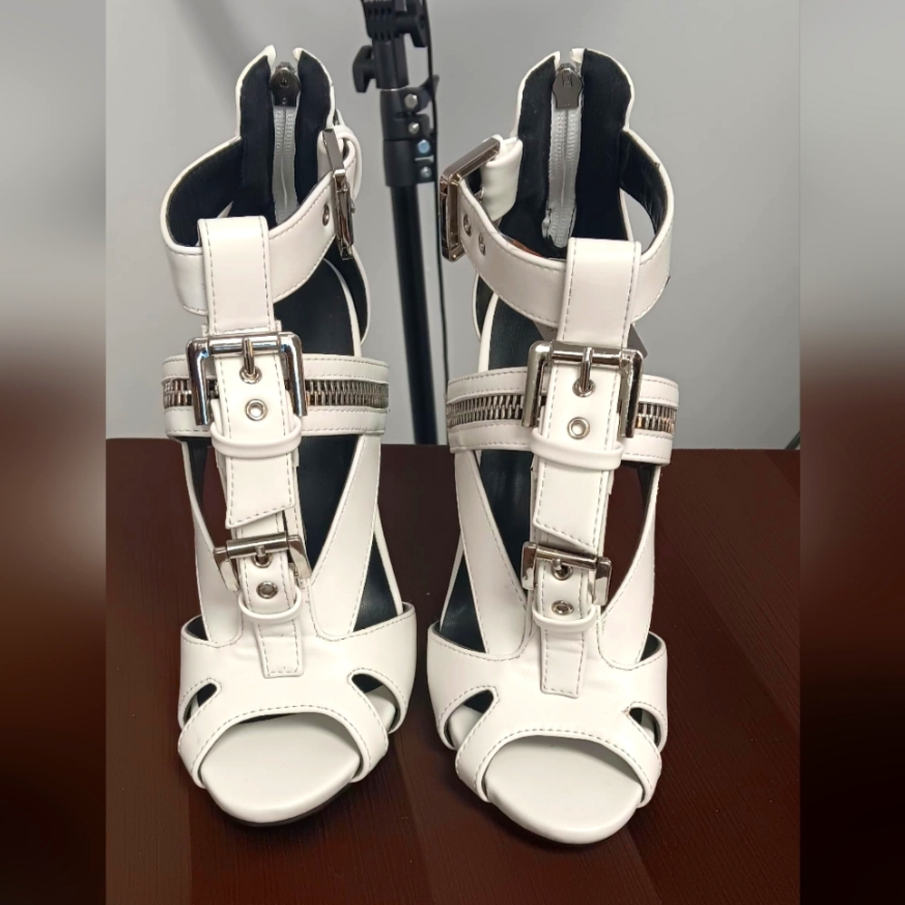 White shoes with zippers